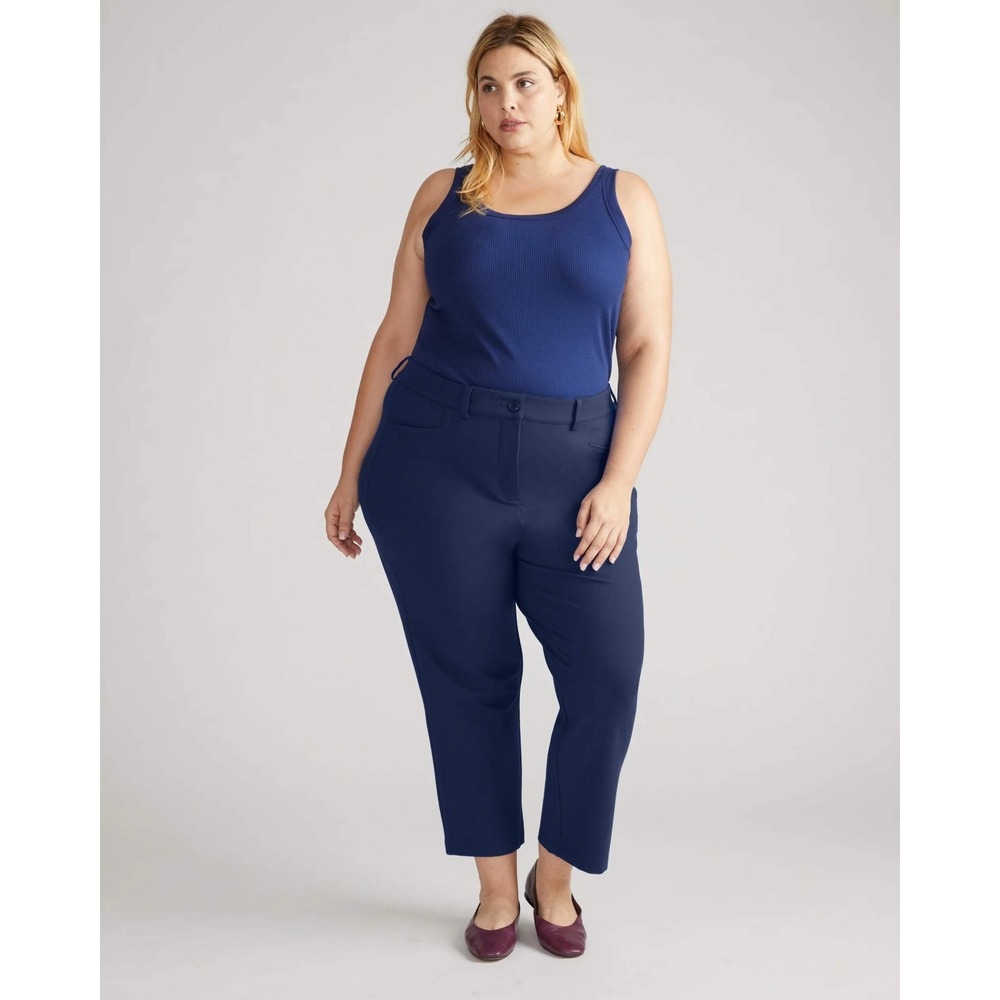 Universal Standard Cigarette Ponte Pants Women XL Navy Blue Slim Leg Trousers